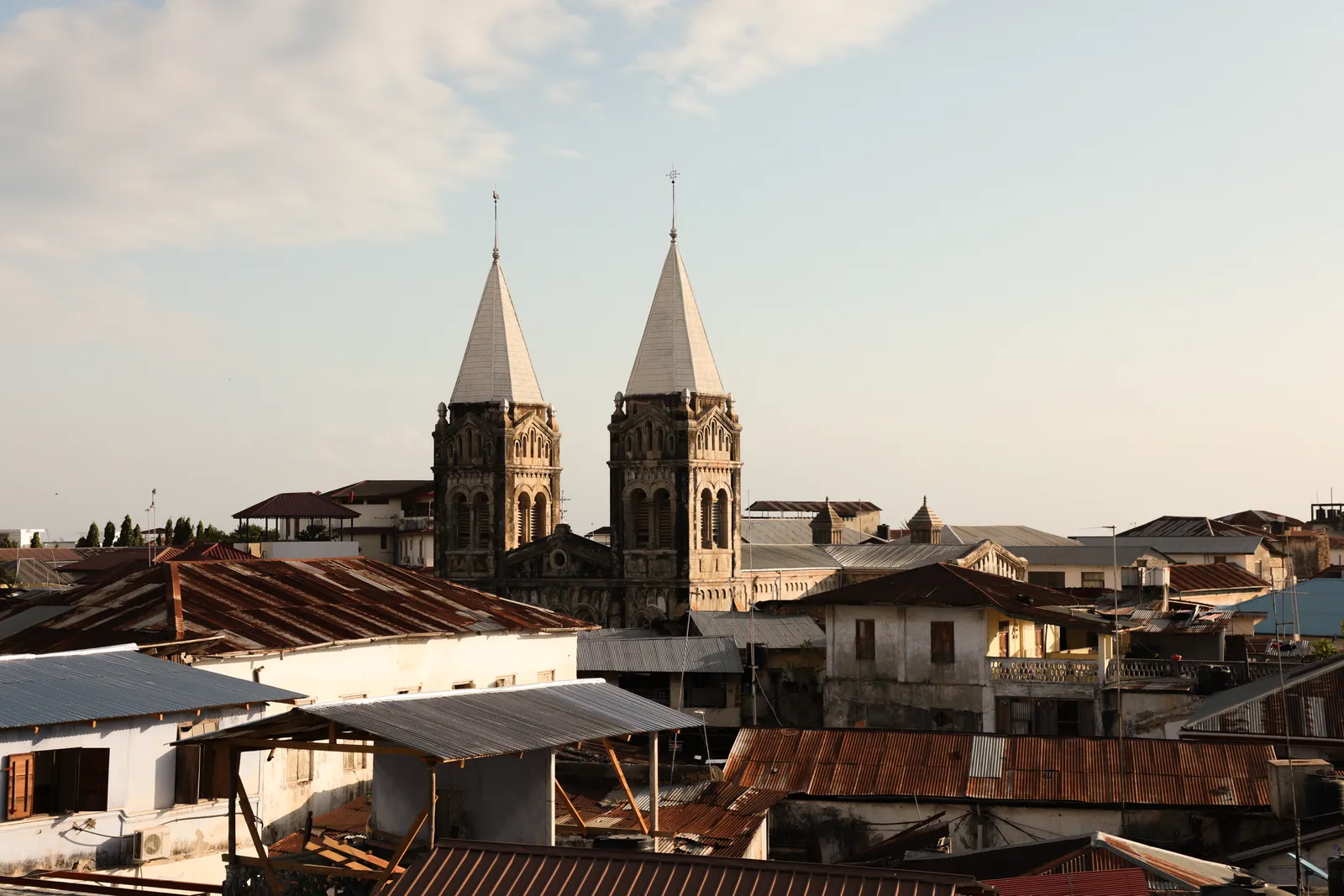 St Joseph's Cathedral rising above Stone Town rooftops
